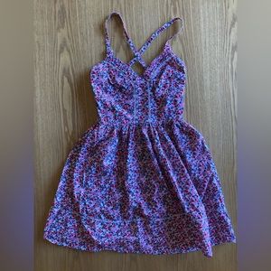 Tommy Girl Patterned Dress with Adjustable Straps and Hidden Zipper